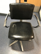 Black Leather Snake Skin Hairdressing / Barber's Chair