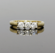 18ct Yellow Gold Diamond Trilogy Ring .33cts