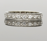 French Vintage Full Diamond Wedding / Eternity Ring