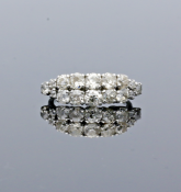 Edwardian 1920s Platinum 2 Row Diamond Ring Approx. 2.00cts
