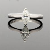 Platinum Marquise Diamond Solitaire Ring 0.63cts