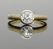 18ct Yellow Gold Diamond Solitaire Ring 0.75cts
