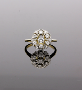 Platinum & 18ct Gold Diamond Filigree Cluster Ring
