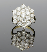Vintage 1988 Yellow Gold Diamond Cluster Ring