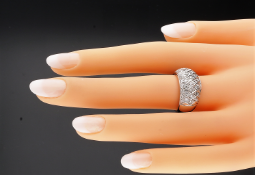 18ct White Gold Diamond Lattice Cluster Ring 1.10cts