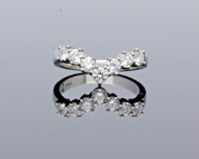Platinum Wishbone Diamond Ring 1.20cts