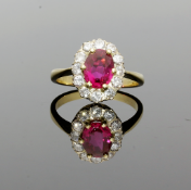 Vintage High Quality 1950/60s Ruby & Diamond Cluster Ring
