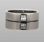 Platinum Princess Cut Diamond Band Ring