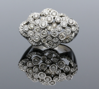 14ct White Gold Diamond Cluster Ring