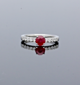 Platinum Ruby & Diamond Ring