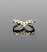 18ct Yellow Gold Wishbone Diamond Ring