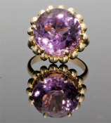 14ct Rose Gold Amethyst Dress Ring