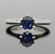 Platinum Solitaire Sapphire Ring