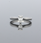 Platinum Pear Cut Solitaire Diamond Ring .25cts