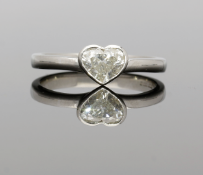 Extremely Rare Platinum Heart Cut Diamond Ring .50cts