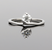 Platinum Diamond Solitaire Ring .27cts