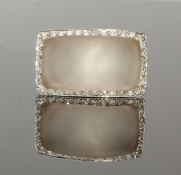 18ct White Gold Sugar Loaf Rock Crystal & Diamond Cluster Ring