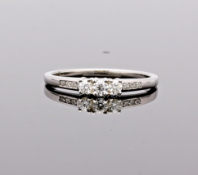 Platinum 3 Stone Diamond Ring .33cts