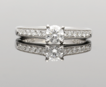 18ct White Gold Diamond Ring With Shoulders .38cts