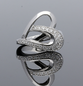 Nina Ricci 18ct White Gold Diamond Heart Ring