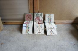 A quantity of fire place insert tiles