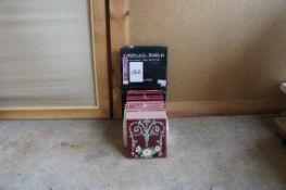 Set of fire place insert tiles