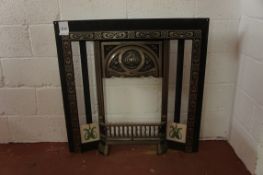 Gallery Art Nouveau cast iron fireplace insert with tile inserts