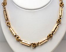 Antique Victorian 9ct Yellow Gold Fancy Link Chunky Heavy Chain / Necklace 17