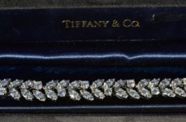 A Tiffany and Co Leaf Diamond Bracelet set in Platinum