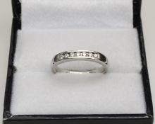 Platinum Diamond 7 Stone Channel Set Half Eternity Ring / Band 0.14ct Size J
