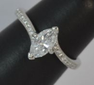 Natural Diamond and Platinum Ring