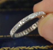 French Cut Diamond Full Eternity 18ct White Gold Stack Ring