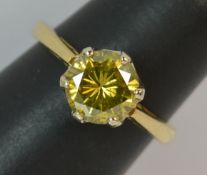 LOT WITHDRAWN | Yellow Diamond 18ct Gold Solitaire Engagement Ring