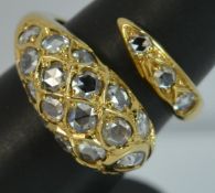 2.5ct VS Rose Cut Diamond & 18ct Gold Snake Ring