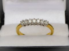 18ct Yellow Gold Diamond Claw Set Half Eternity Ring 0.33ct Size P 1/2
