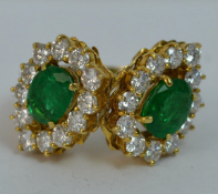 Emerald and Diamond cluster ring