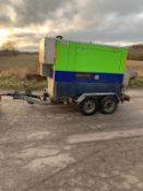F.G Wilson 60kva Generator sat on Twin Wheel Plant Trailer