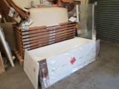 IFLO Bath set Includes: BRETON ACRYLIC BATH OT IN WHITE SIZE 1500X700 COMPLETE WITH FRONT PANEL (150