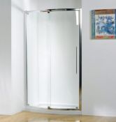 BOW SLIDER DOOR 1200mm / Bright Silver Frame / Clear Glass ( pictures for illustration purposes) SC