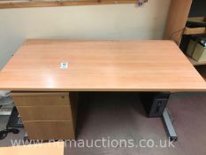 ** NO RESERVE ** Office desk with side cabinet