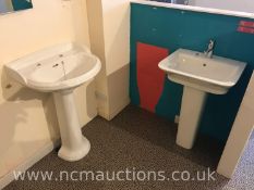 ** NO RESERVE ** Wash hand basins with pedestals