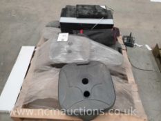 7x Umbrella bases / printer and cd player