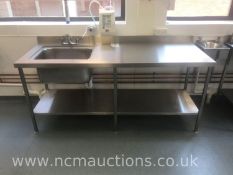 Stainless Steel Sink with Prep Area