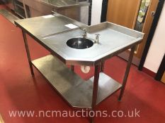 Stainless Steel L Shaped Sink