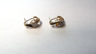 9ct Yellow Gold Diamond Set Drop Earrings