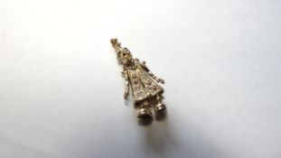9ct Yellow Gold Stone Set Clown Pendant