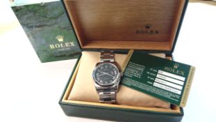 Rolex Gents Datejust Black Roman Dial Steel Oyster Bracelet 116200