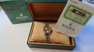 Rolex Ladies Datejust Steel Jubilee Bracelet Salmon Baton Dial 79174