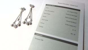 18ct White Gold Diamond Drop Earrrings