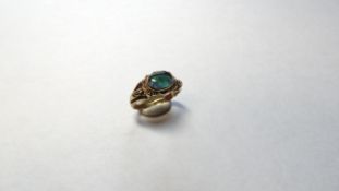 Vintage 9ct Yellow Gold Opal Set Dress Ring